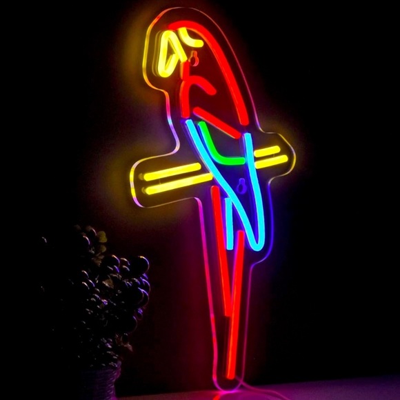 Urban Outfitters Other - Neon Scarlet Macaw Parrot Bird Animal Pet Lover LED Light Wall Room Patio Decor